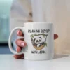 Uroczy kubek z pandą na hamaku z napisem "Plan na dziś? Wyglądać."