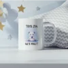 Uroczy kubek z pandą trzymającą telefon z napisem "Tryb zen na 5 minut."
